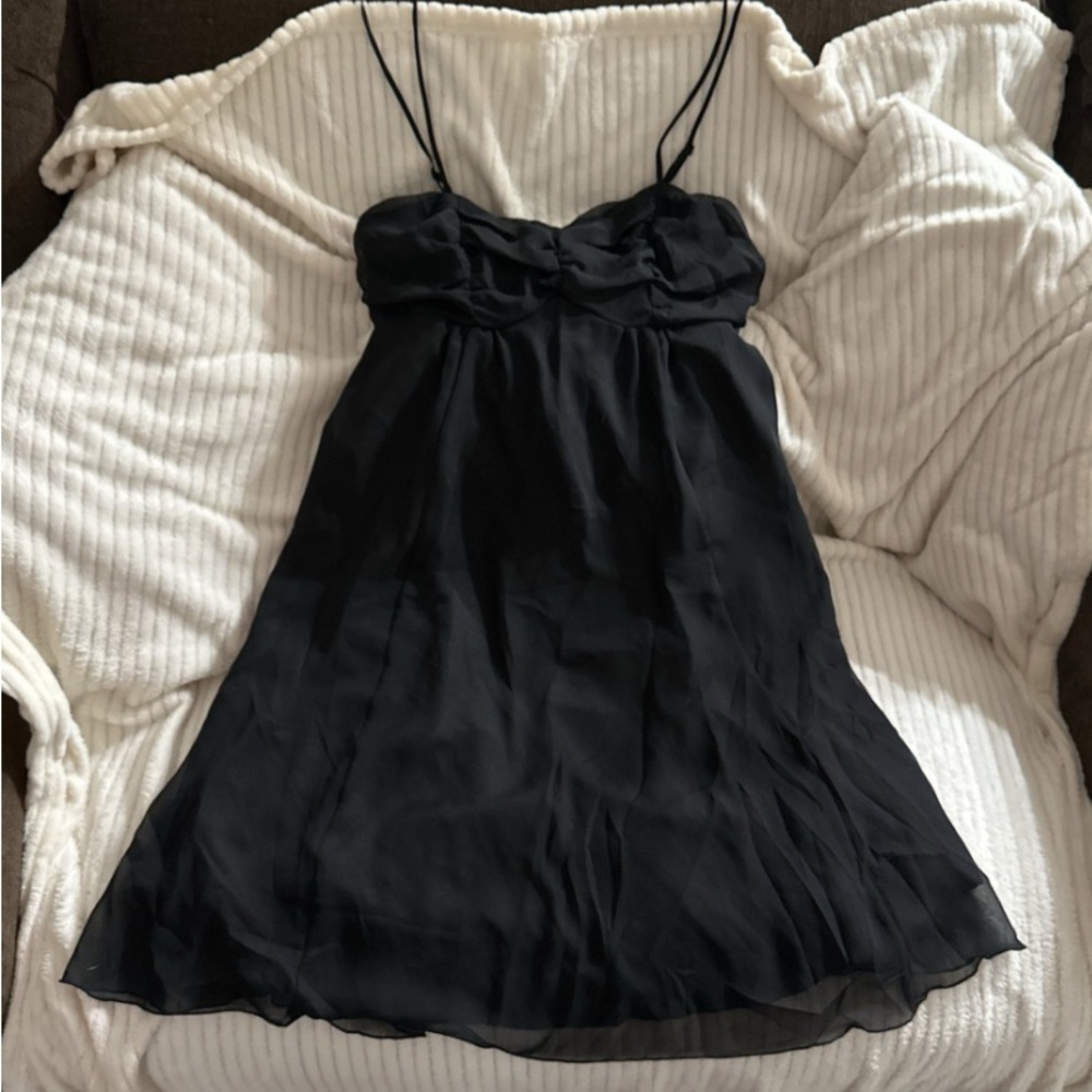 Vintage Guess Jeans Authentic Elegant Black Mini Babydoll Dress, Large